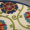Homeroots 5 ft. Round Blue Vines Indoor & Outdoor Area Rug 384974 - alternate 4